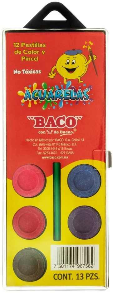 Acuarelas en Cartón Plástico  Colores Baco® [Pieza/Estuche] - Image 5