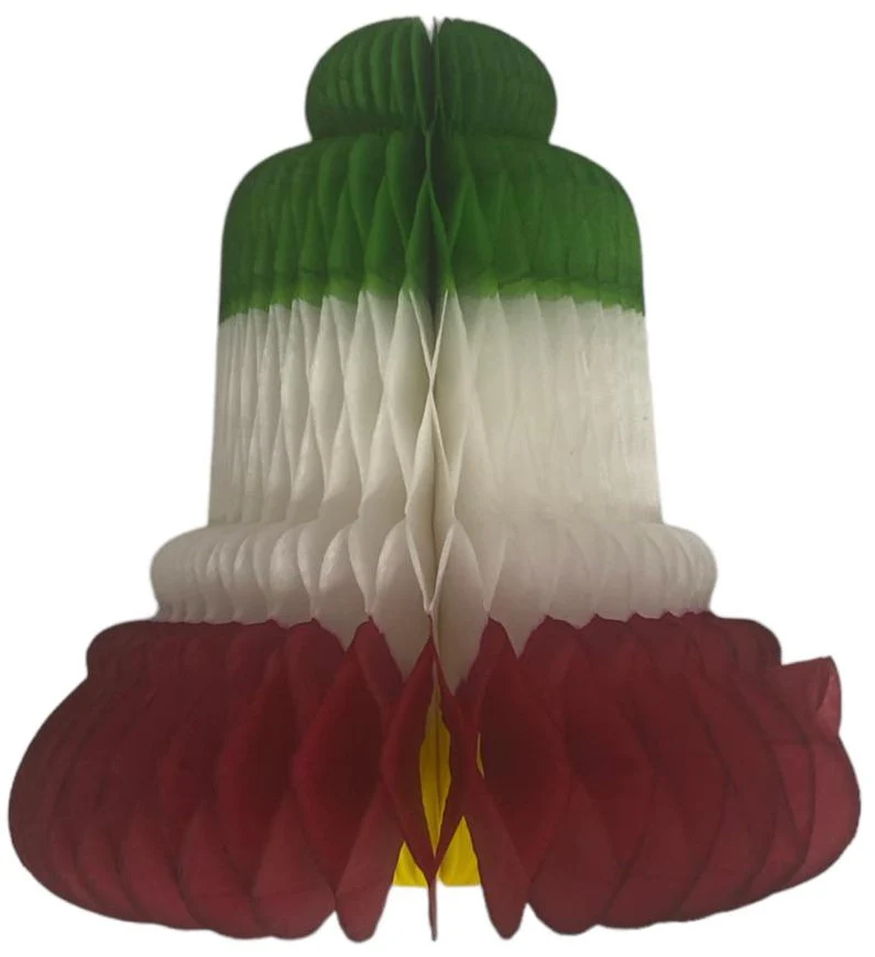 Adorno Fiestas Patrias Campana #7 32cm 1p Tricolor PapelChina Papel Picado® C018 [Pieza]
