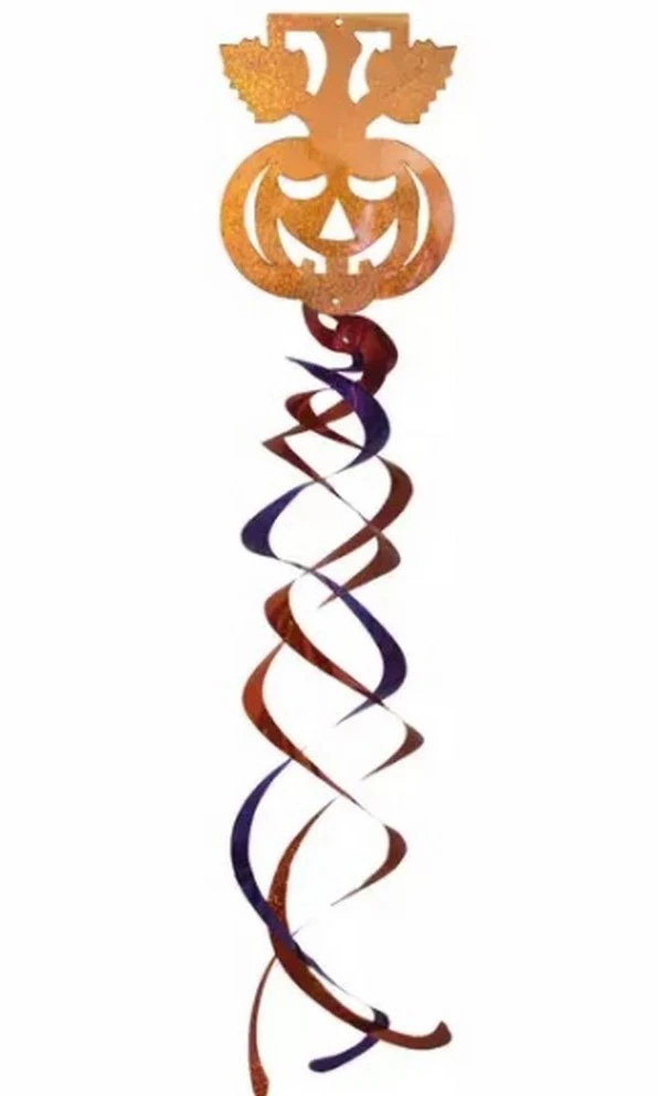Adorno Halloween Calabaza con Espiral 1p Metálico Papel Picado® 6 [Pieza]