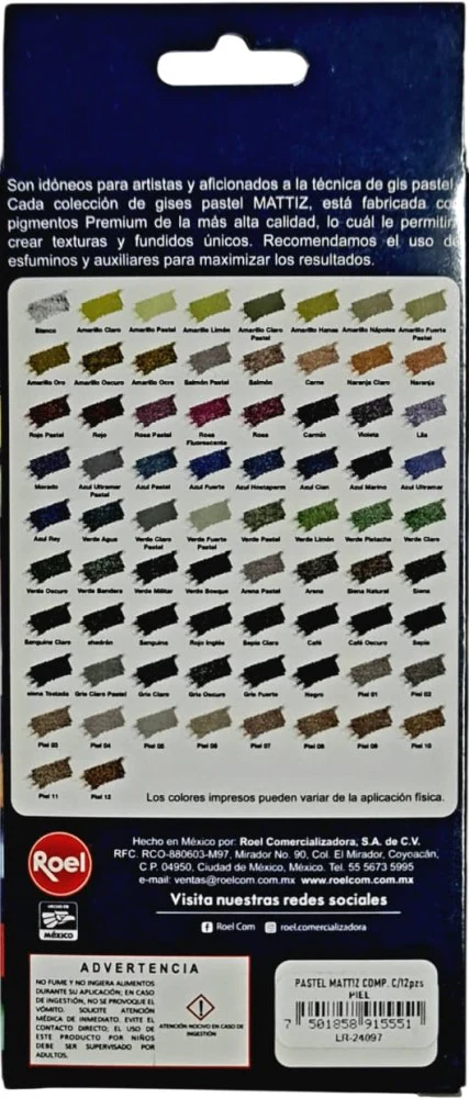 Barras Pastel Suaves  Colores  Est.c/12 Mattiz® [Estuche] - Image 4