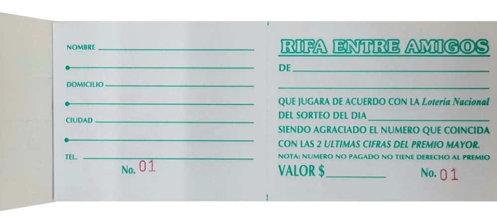 Block Boletos p/Rifa c/Folio c/100 7.2×21.5cm Poliformas® PF-0100 [Pieza] - Image 2
