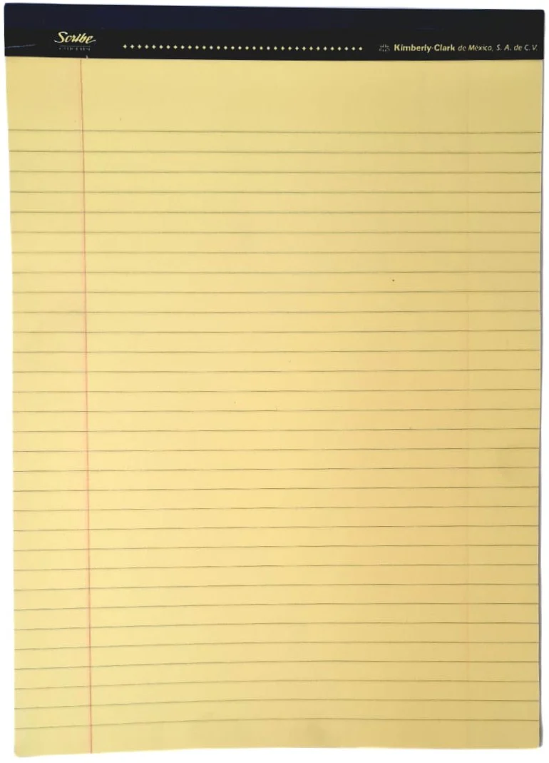 Block Carta 	Profesional Pegado Amarillo Óptico 50 hojas Raya Scribe® 09510 [Pieza]
