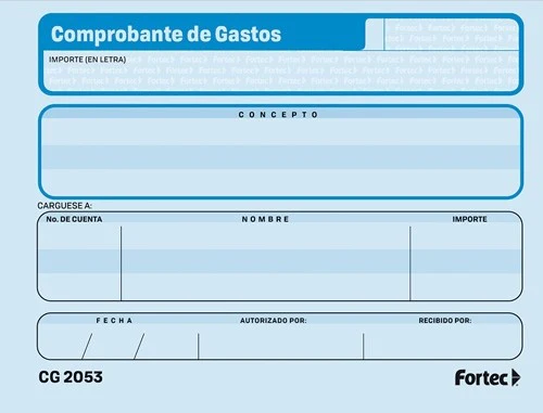 Block Comprobante Gastos paquete c/3 50 hojas ¼ Carta Fortec® CG-2053 [Pieza] - Image 2