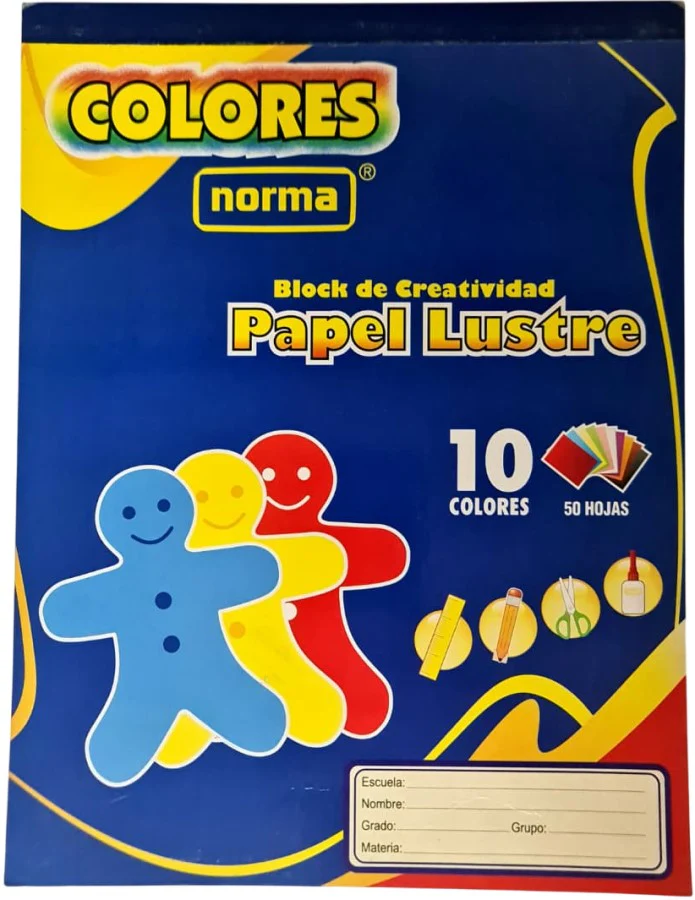 Block de Creatividad Papel Lustre 50 hojas Carta Norma® 532983 [Pieza]