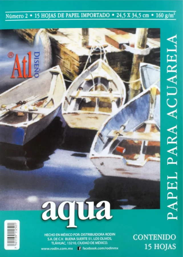 Block p/Arte Acuarela Aqua #2 160g 15 hojas 24.5×34.5 Alt® 806 [Pieza]