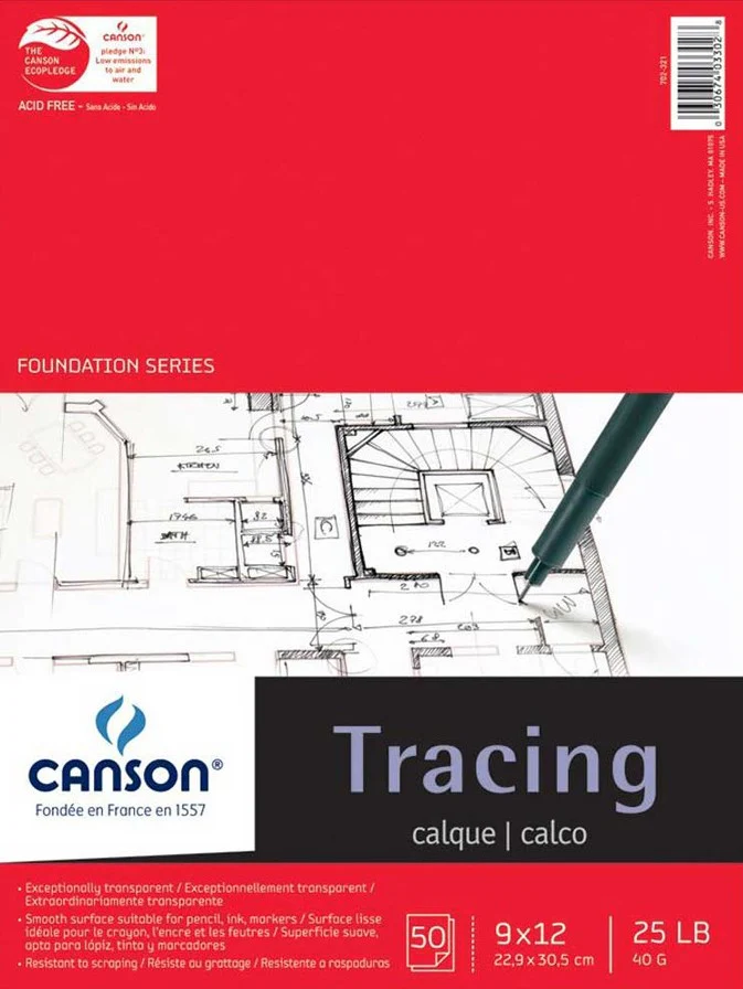 Block p/Arte Foundation Calca 40g 50 hojas 9×12" Canson® ECAU002321 [Pieza]