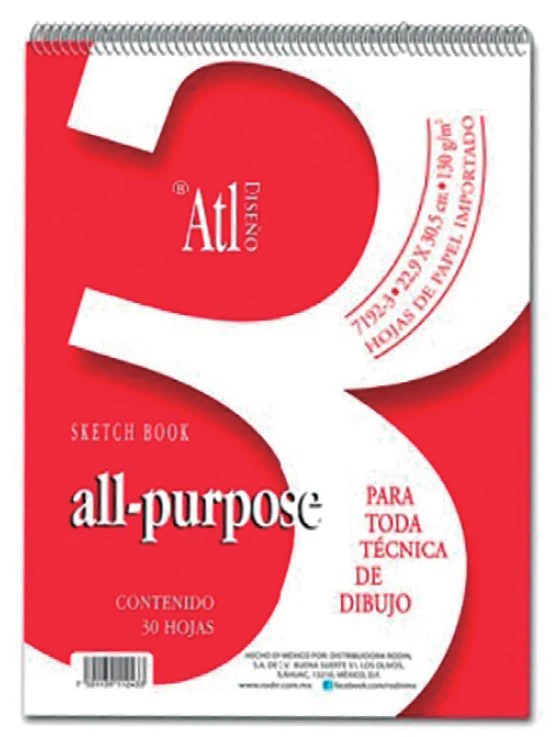 Block p/Arte MixMedia  130g 30 hojas All Purpose #0 #1 #2 #3 #4 #5 Atl® [Pieza] - Image 3
