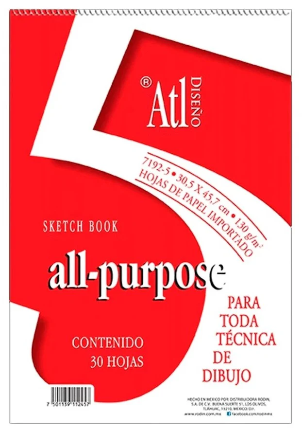 Block p/Arte MixMedia  130g 30 hojas All Purpose #0 #1 #2 #3 #4 #5 Atl® [Pieza] - Image 5