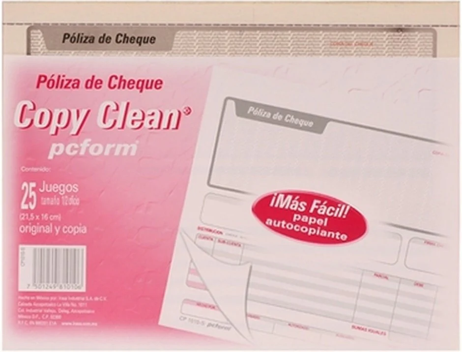 Block Póliza Cheques Autocopia A 25 Juegos ½ Oficio pcform® CP1010-S [Pieza]