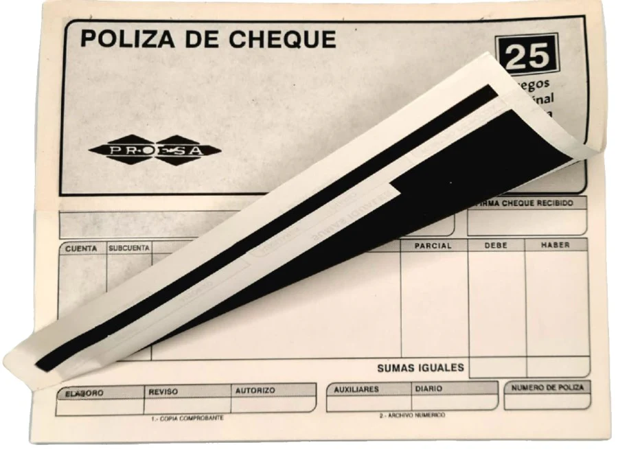 Block Póliza Cheques c/Carbón C 25 Juegos ½ Oficio Proesa® 1011 [Pieza]