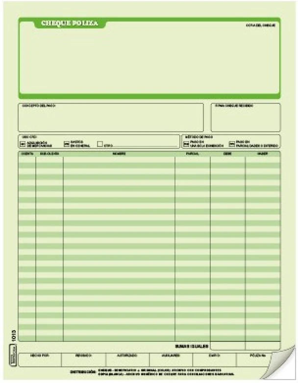 Block Póliza Cheques paquete c/3 25 Juegos Carta Printaform® B-1013
