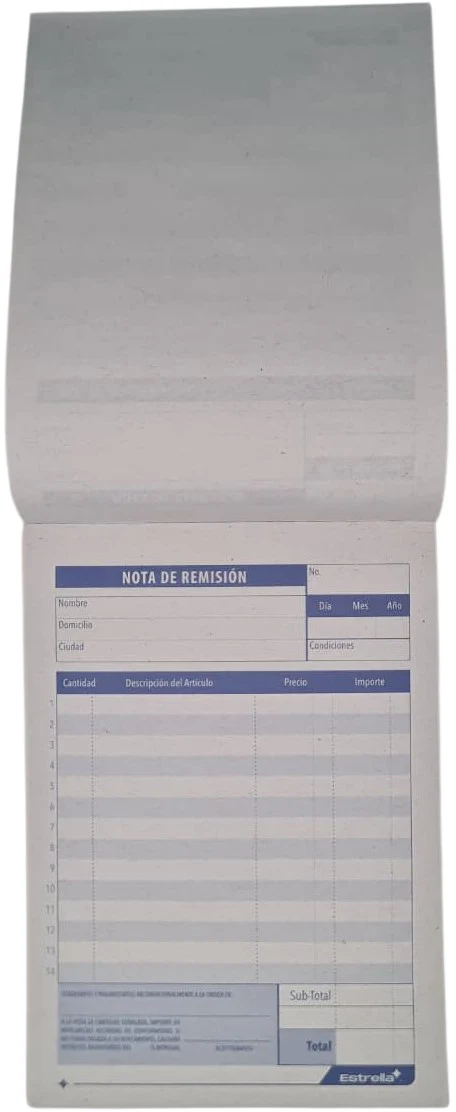 Block Remisiones Original Comercial O 40 hojas 9.7×13.5cm Estrella® 25 [Pieza] - Image 2