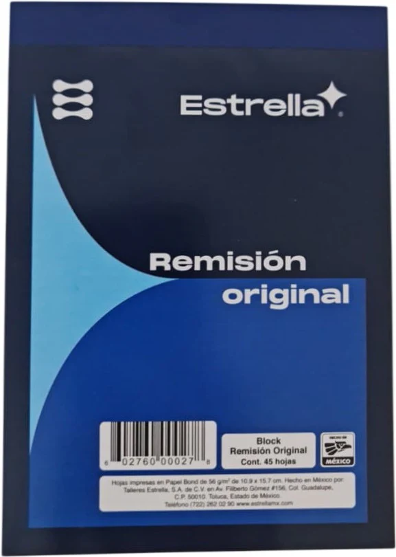 Block Remisiones Original O 45 hojas 11×15.7cm Estrella® 27 [Pieza]