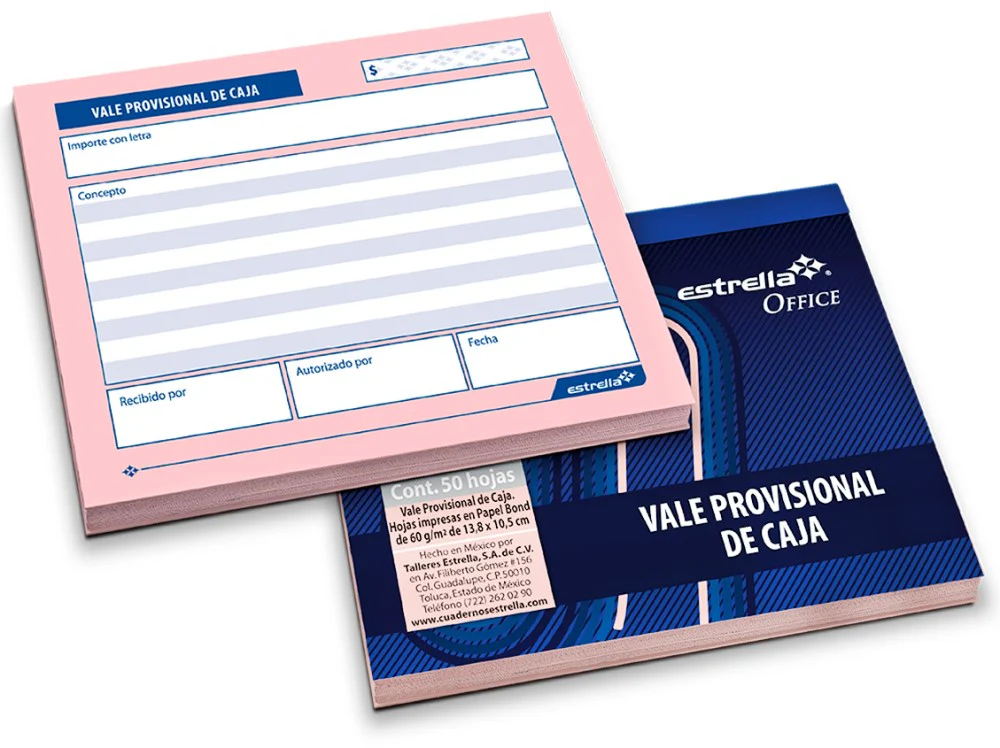 Block Vale Provisional de Caja 50 hojas ¼ Carta Estrella® 136 [Pieza] - Image 2