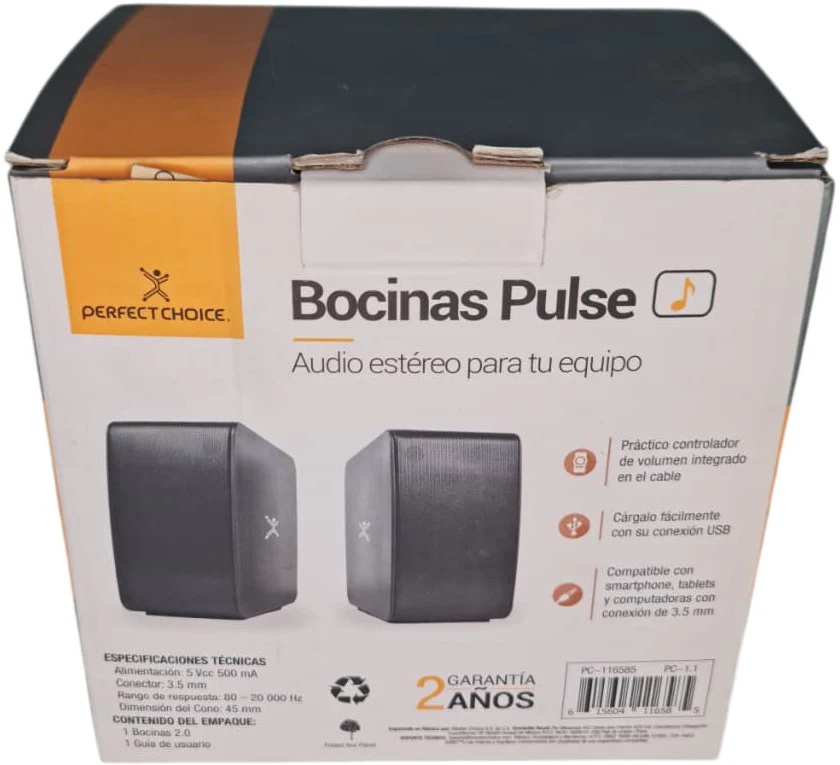 Bocinas para PC Estéreo Pulse 3.5mm plug USB-A power Negro Perfect Choice® PC116585 [Pieza] - Image 8