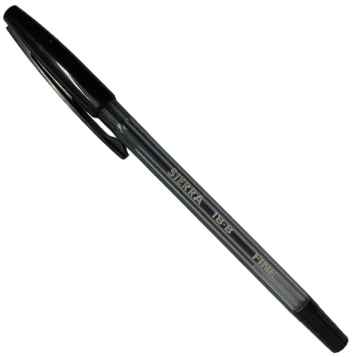 Bolígrafo c/Tapa B.Sierra Negro Fino Inoxcrom® [Pieza]