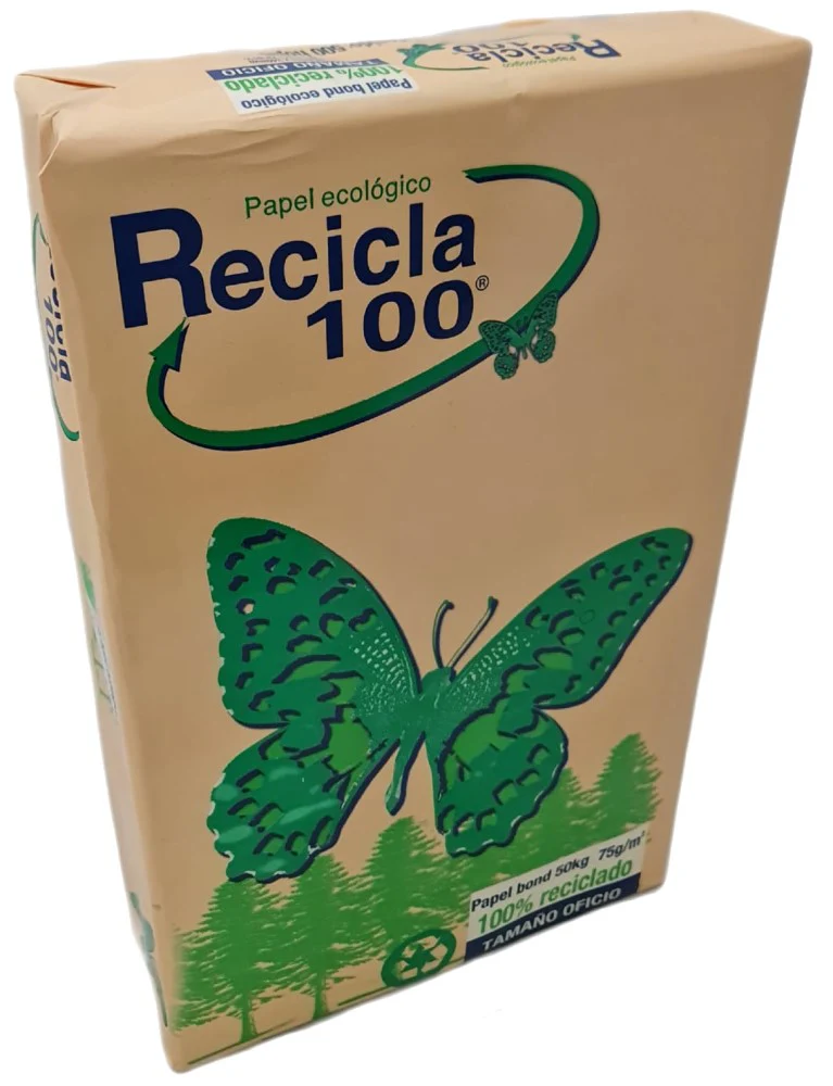 Bond Recicla 100 paquete c/500 50kg Blanco Oficio 75g Irasa® 1981 [Resma]