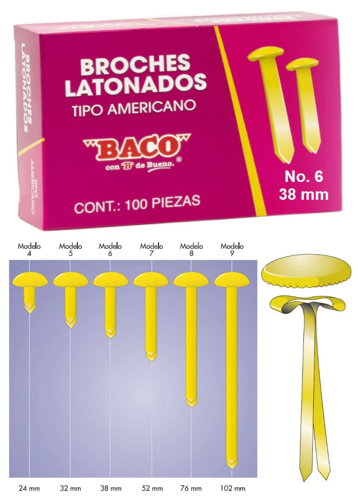 Broches Latonados Baco® [Caja] - Image 13