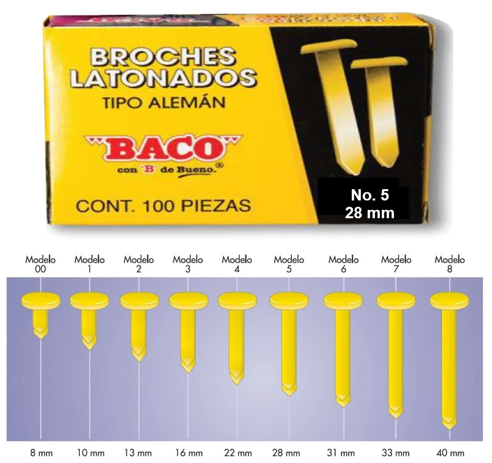 Broches Latonados Baco® [Caja] - Image 5