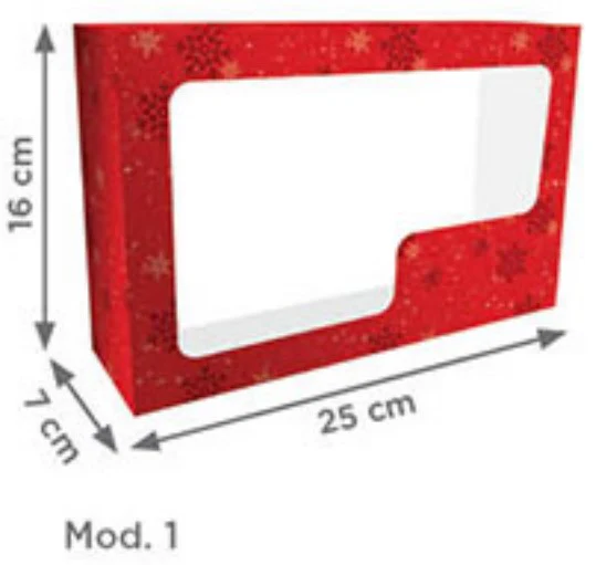 Caja Cartón Lunch Navidad  c/ventana  16×25×7cm granmark® [Pieza] - Image 2