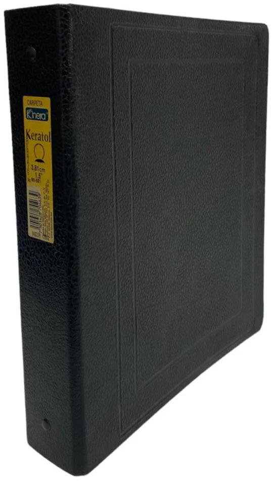 Carpeta 3 Argollas "O" Keratol 1½" Negro Carta AZOR® 86-681 [Pieza]