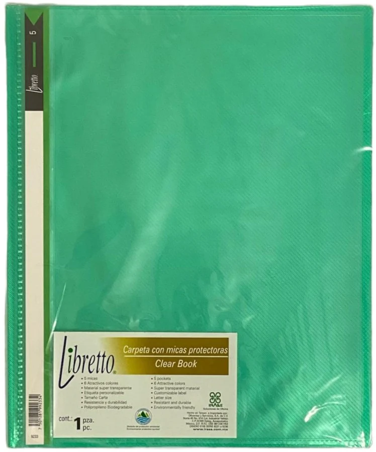 Carpeta PlásticaMultimica  Carta Libretto 5/Protectores Irasa® [Pieza] - Image 6