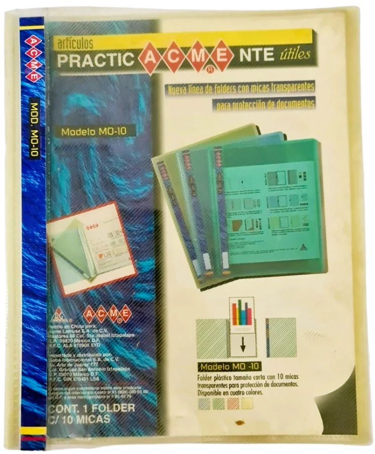 Carpeta PlásticaMultimica Multimicas Carta c/10 Transparente Carta ACME® MO10 [Pieza]