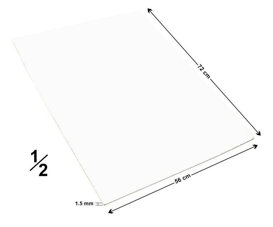 Cartón Batería Medio Delgada 1.5mm Natural 56×72cm Jiss® [Hoja]