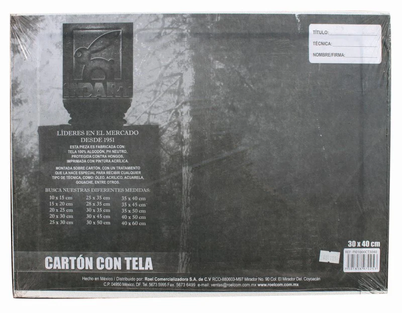Cartón Forrado c/Tela  Blanco INDART® [Pieza] - Image 4
