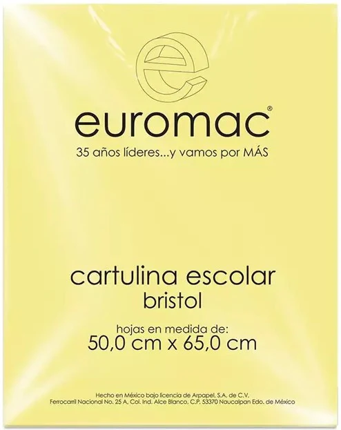 Cartulina Bristol  152g 50×65 50kg Escolar Euro euromac® [Hoja]