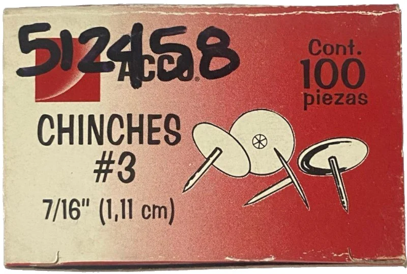 Chinchetas #3 7/16" Niqueladas c/100 ACCO® 72458 [Caja] - Image 2