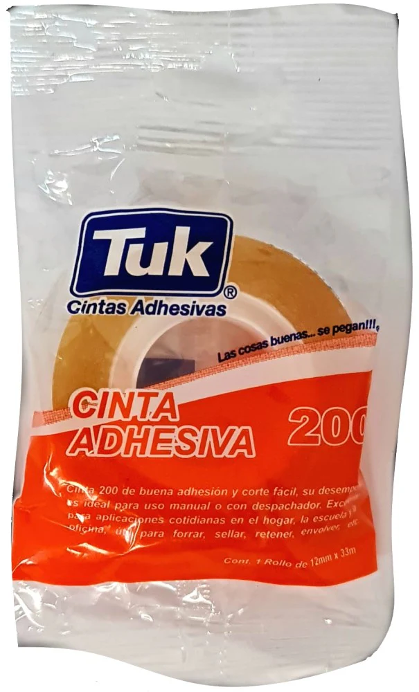 Cinta Adhesiva 200 Transparente 12mm×33m Tuk® 260006 [Pieza]