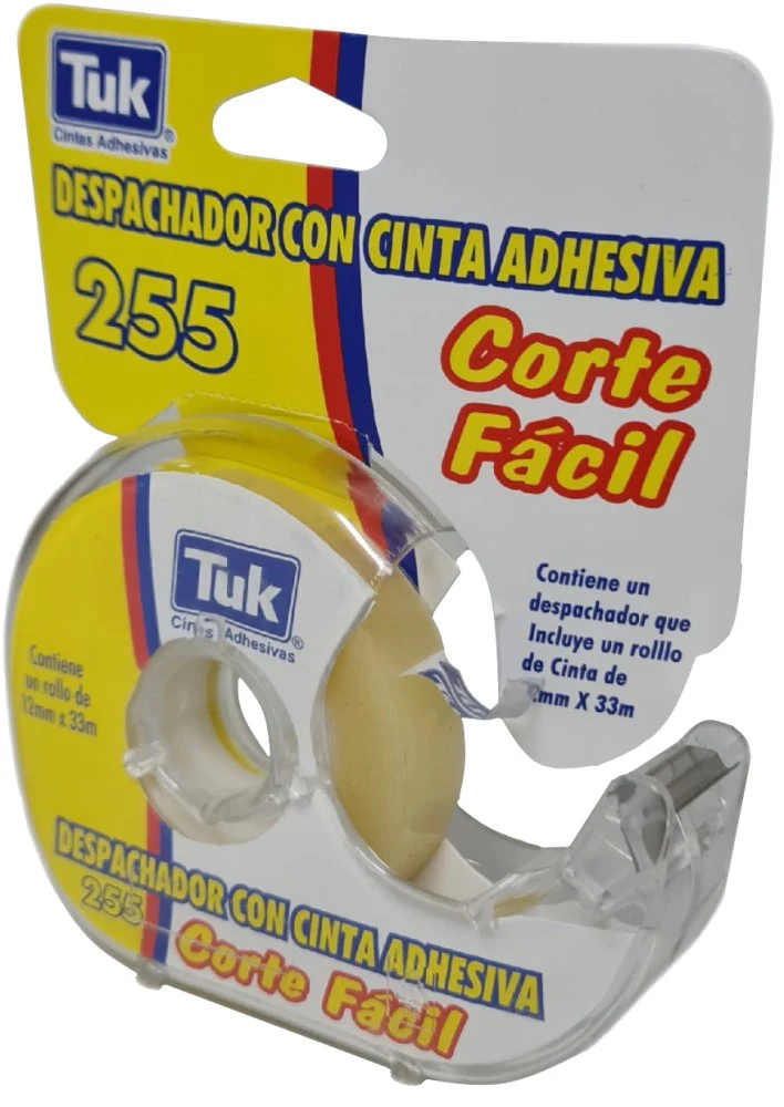 Cinta Adhesiva 255 Corte Fácil Despachad Transparente 12mm×33m Tuk® 265570 [Pieza]