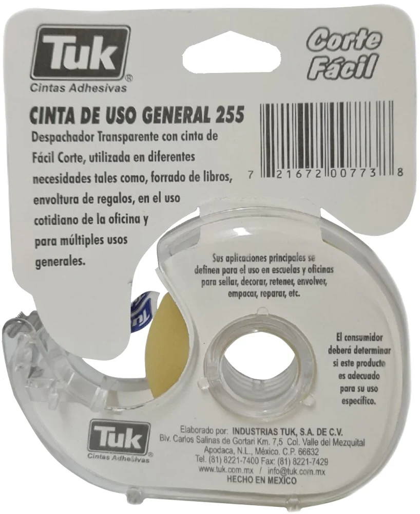 Cinta Adhesiva 255 Corte Fácil Despachad Transparente 12mm×33m Tuk® 265570 [Pieza] - Image 2