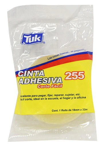 Cinta Adhesiva 255 Corte Fácil Transparente 18mm×33m Tuk® 265525 [Pieza]