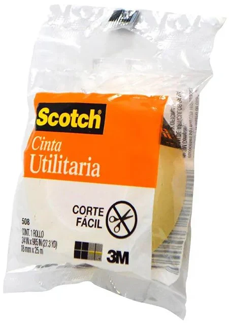 Cinta Adhesiva #508 Scotch® Utilitaria Transparente 18mm×25m 3M® [Pieza]