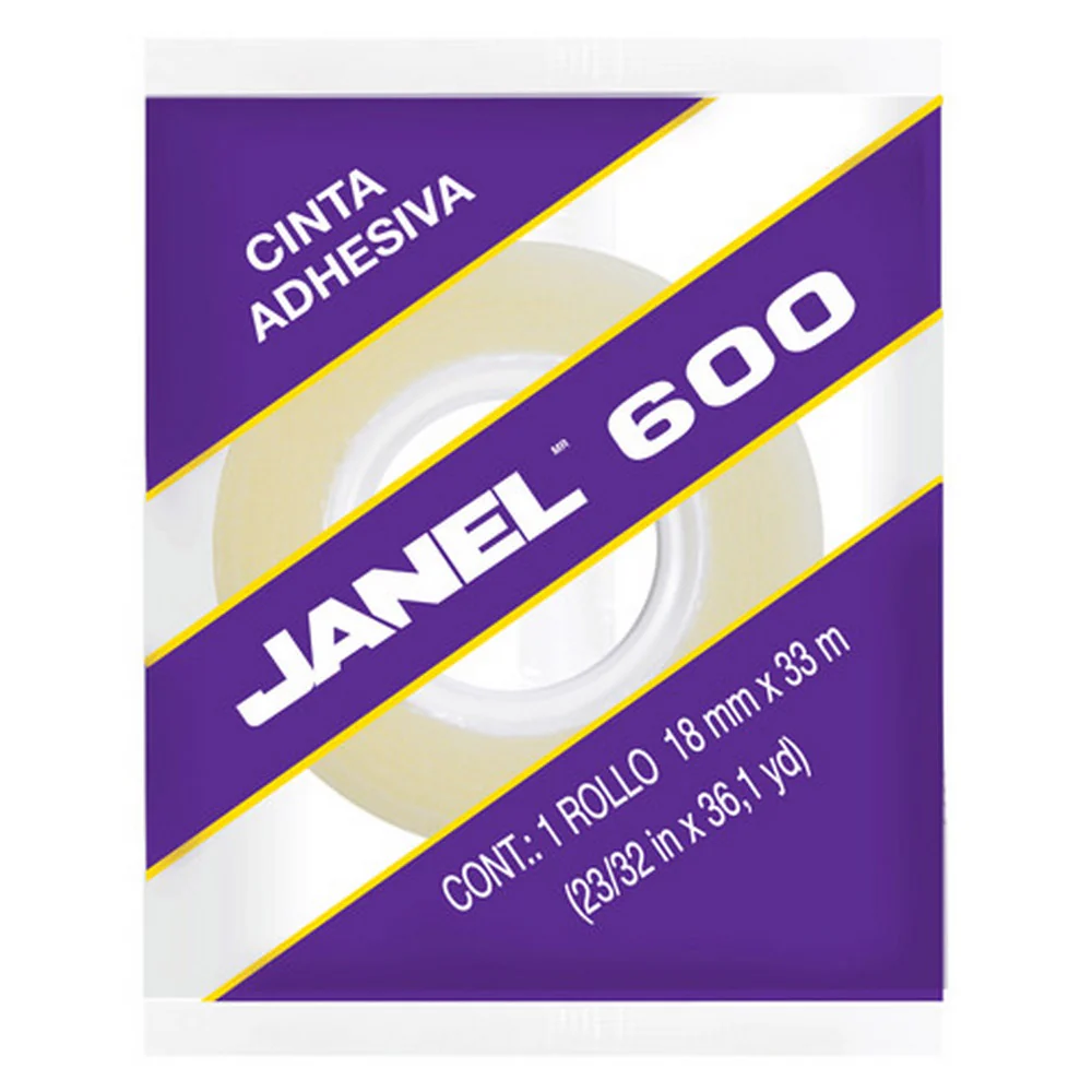 Cinta Adhesiva Celofán #600 Transparente 18mm×33m Janel® 6001833100 [Pieza]