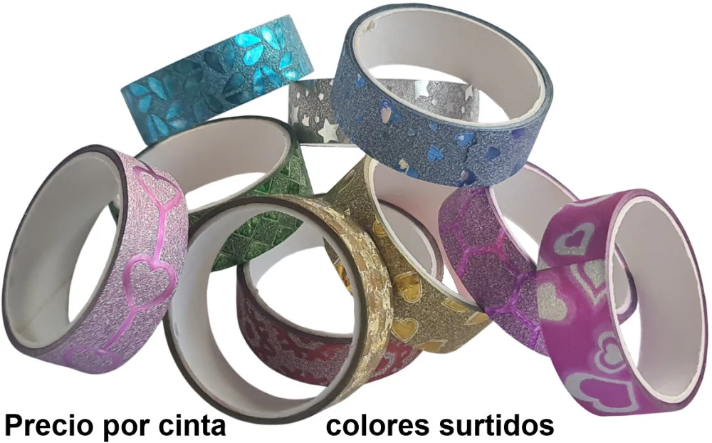 Cinta Adhesiva Glitter Diamantado Colores 14mm×1.8m D'novac® DM001-S1 [Pieza] - Image 2