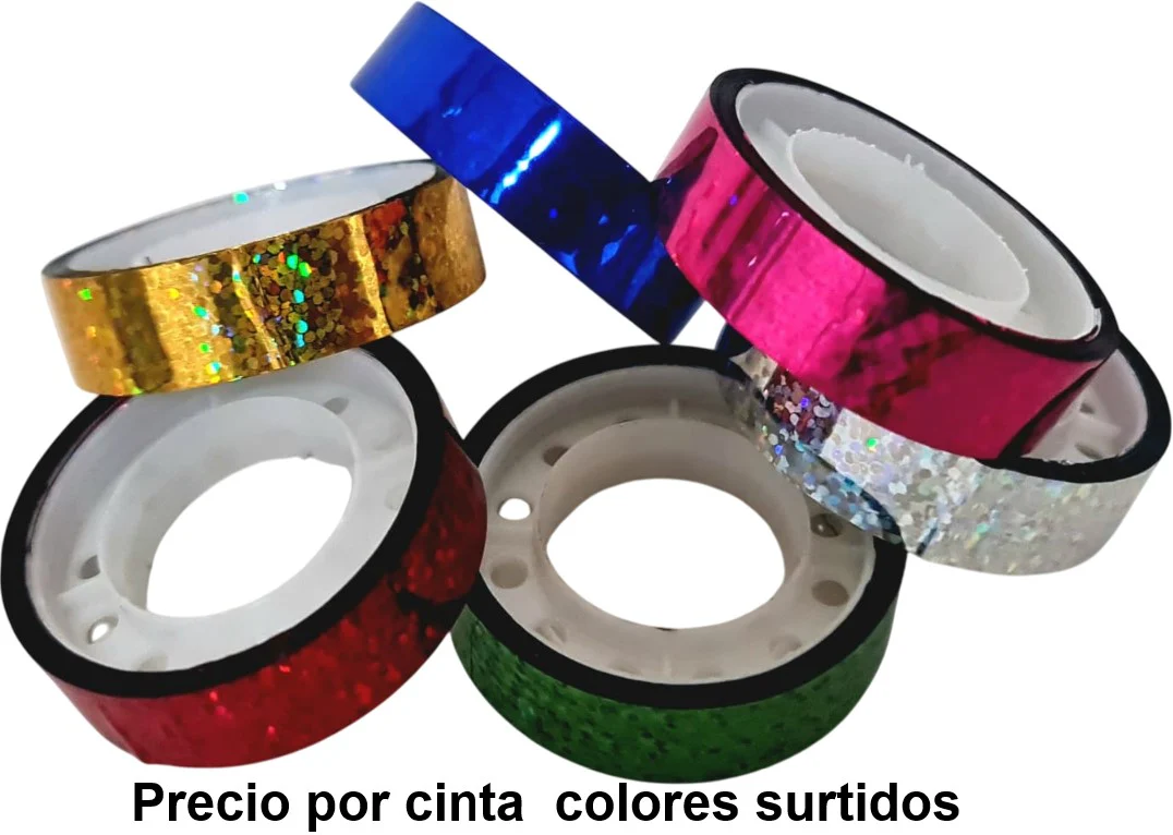 Cinta Adhesiva Holográmico Métalico Colores 12mm×10m D'novac® DM001S [Pieza]