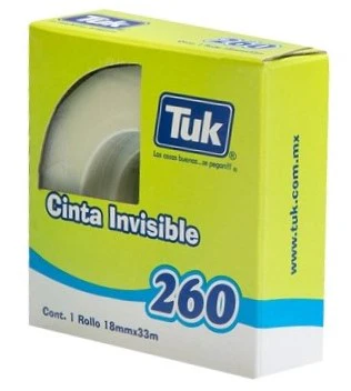 Cinta Adhesiva Invisible 260 Invisible 18mm×33m Tuk® 266081 [Pieza]