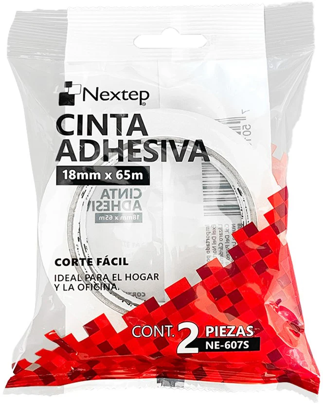 Cinta Adhesiva  Transparente Corte Fácil Bolsa c/2 Nextep® [Paquete] - Image 5