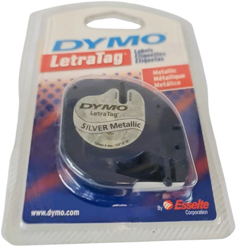 Cinta p/Rotulador LetraTag® LT Plastificada Plata Metálico 12mm×4m Dymo® 91338 [Pieza] - Image 3