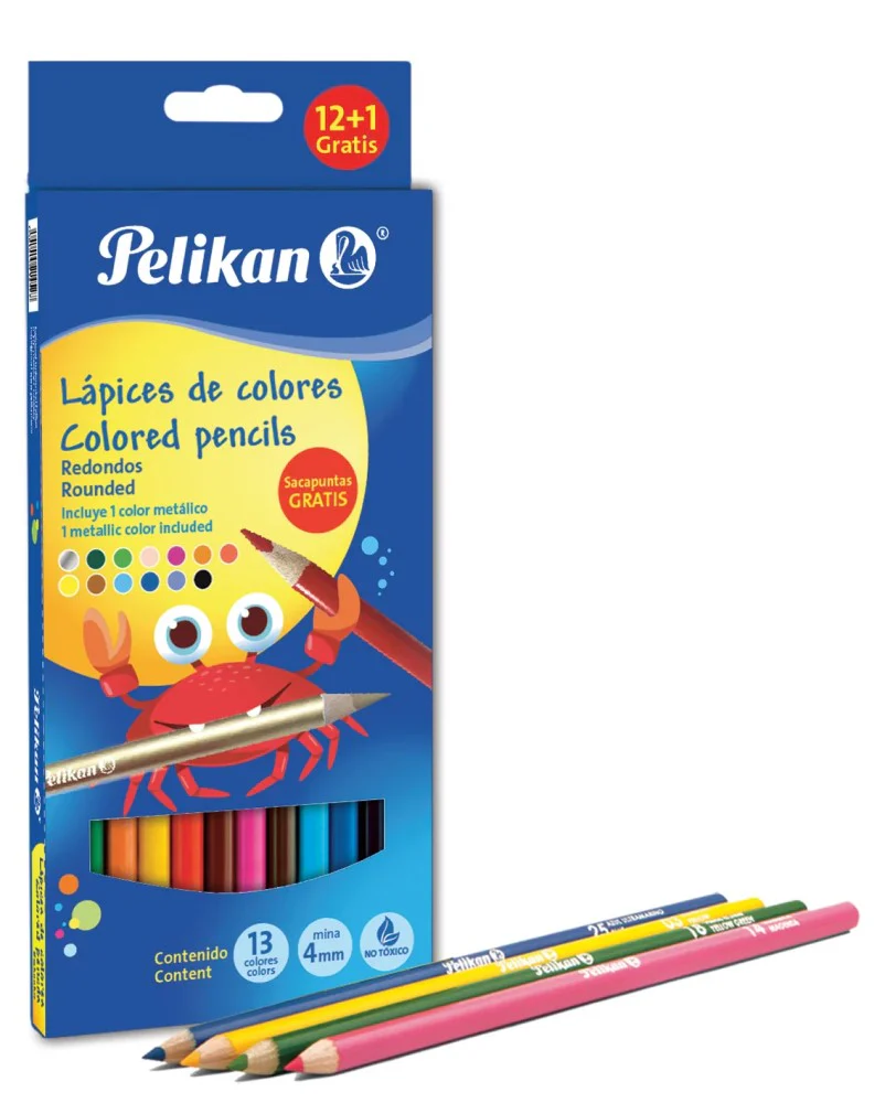 Color de Madera Largos Redondo Colores Est.c/12 Pelikan® 30300 [Estuche]