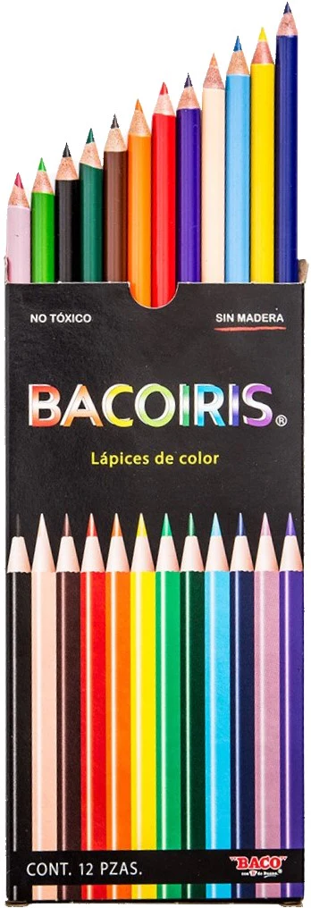 Color Sin Madera Largos Bacoiris Redondo Colores Est.c/12 Baco® LP001 [Estuche]