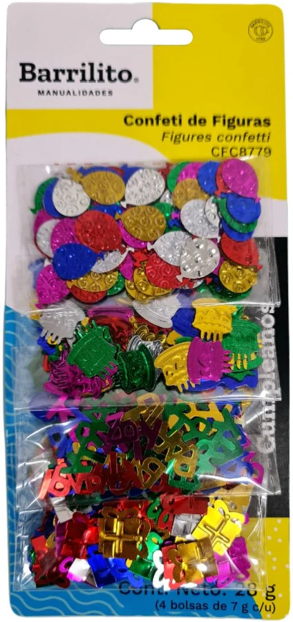 Confet Figuras Cumpleaños c/4 bolsas 7g 28g Barrilito® CFC8779 [Pieza]