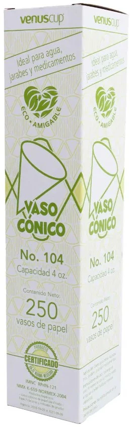 Conos de Papel p/Agua c/250 Bond Blanco Nº104 Venus Cup® A2CG5000 [Caja]