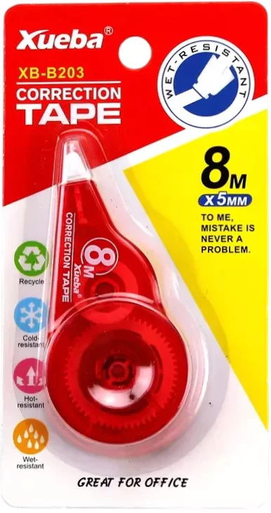 Corrector en Cinta XB-B203 Blanco 5mm×8m Xueba® CR09 [Pieza] - Image 2