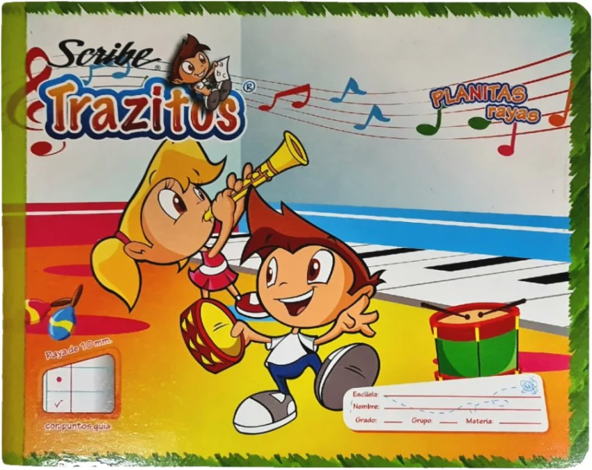 Cuaderno Preescolar Itali Cosido Trazitos Semi Rigi 72 hojas Raya 10mm Scribe® 1400 [Pieza]