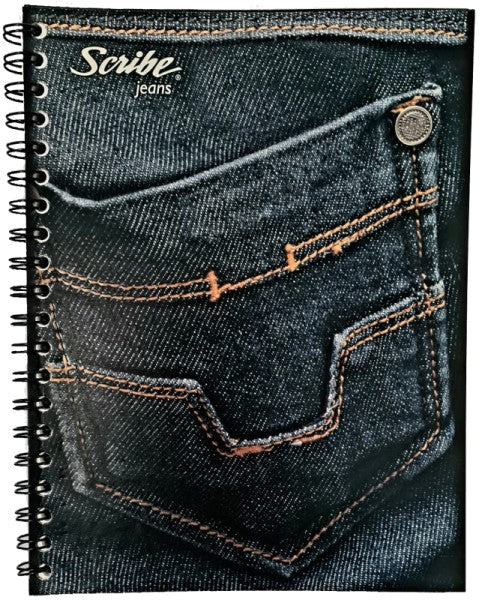 Cuaderno Profesional Espi Jeans Textil Semi Rigida 100 hojas Cuadro 5mm Scribe® 3942 [Pieza]
