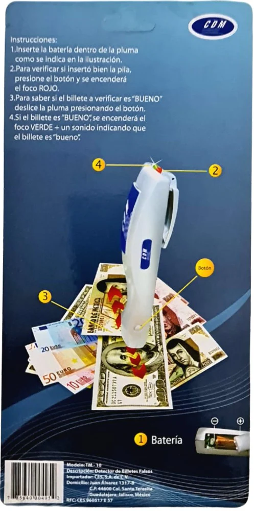 Detector Billetes Pluma Electrónica CDM® TM-10 [Pieza] - Image 5